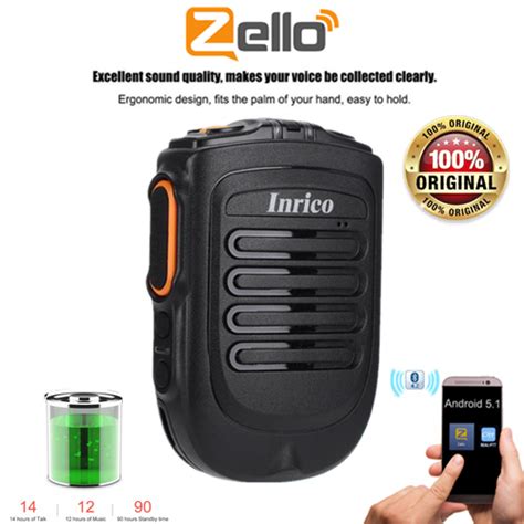 Inrico B Bluetooth Zello Walkie Talkie Ptt Speaker Microphone