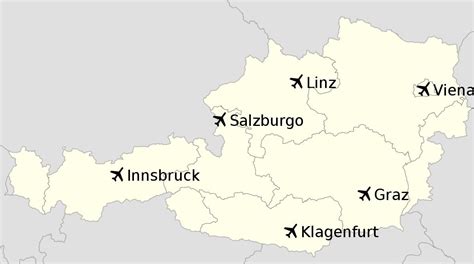 Austria Airports Map Airports In Austria Map Western Europe Europe