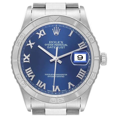 Rolex Montre Turnographe Datejust En Acier Or Blanc Et Cadran Noir