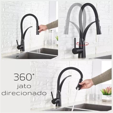 Torneira Pia Cozinha Mesa Misturador Monocomando Gourmet Flexivel Jato