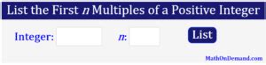 List of the First 12 Multiples of 11 - MathOnDemand.com