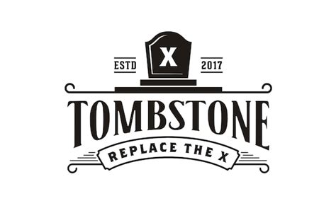 Premium Vector Vintage Tombstone Logo Design