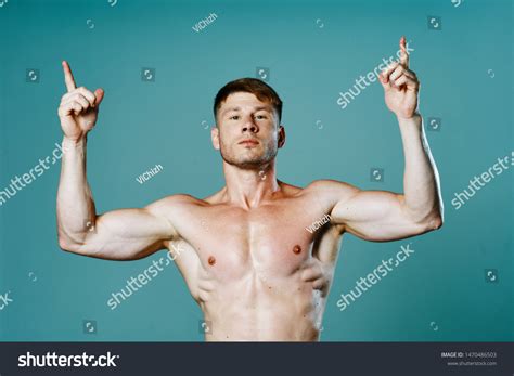 Strong Man Naked Torso Shows Free Stock Photo 1470486503 Shutterstock