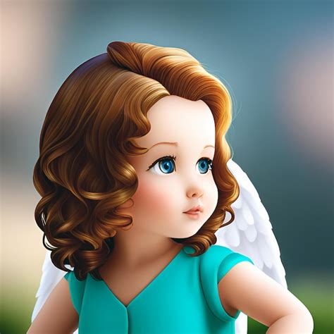 Premium Ai Image A Little Angel With Curly Hair And Blue Eyes