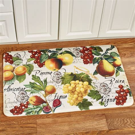 Botanical Fruit Ivory Cushioned Kitchen Mat