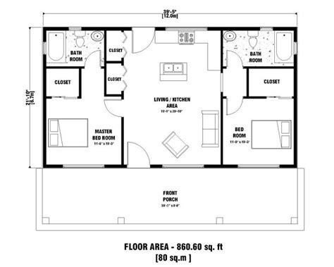 2 Bedroom 2 Bathroom Traditional House Plan With Free Etsy 2