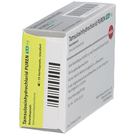 Tamsulosinhydrochlorid PUREN 0 4 Mg 20 St Mit Dem E Rezept Kaufen