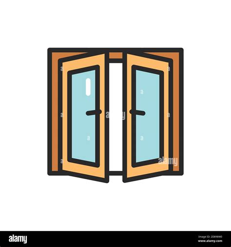 Double Doors Entrance Stock Vector Images Alamy