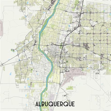 Albuquerque Nuevo M Xico Estados Unidos Arte De Cartel De Mapa Vector