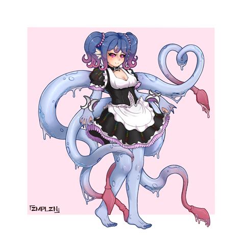 Artstation Commission Sfw Tentacle Maid 2