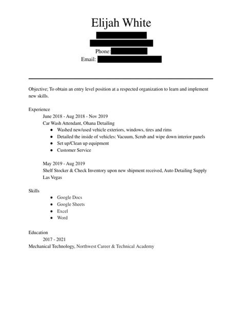 Elijah Resume 1 Pdf