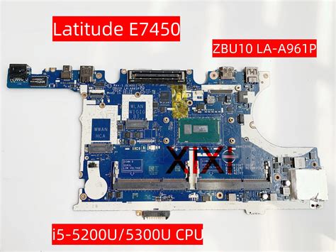 Carte mère Dell Latitude E7450 avec CPU i3 i5 et i7 de 5e génération