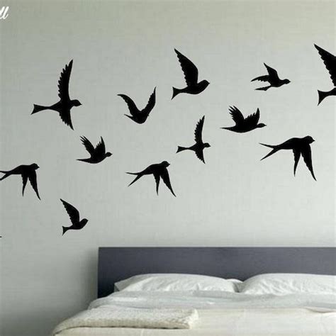 Flock Of Birds Wall Decal Vinyl Wall Art Decal Wd Etsy