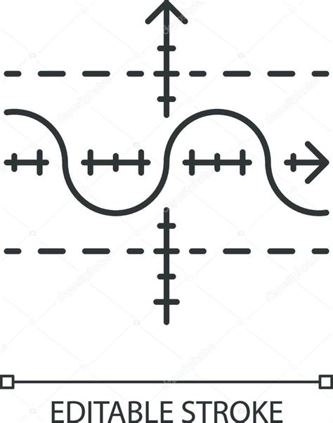 Icono Lineal Gráfico Función Función Duplicada Sinusoide Curva Senoidal