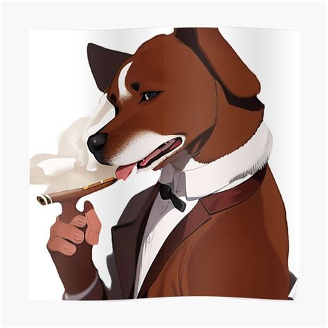 "Dog Smoking Meme Sticker" Poster for Sale by BAYFAIRE | Redbubble