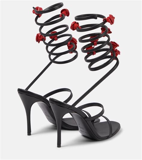 Floral Appliqu Satin Sandals In Black Magda Butrym Mytheresa