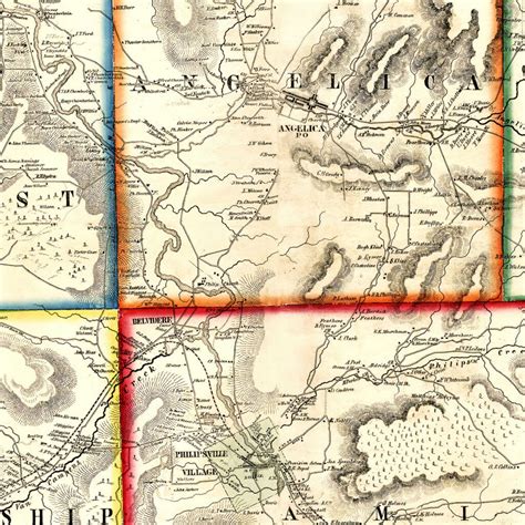 Vintage Map of Allegany County, New York 1856 by Ted's Vintage Art