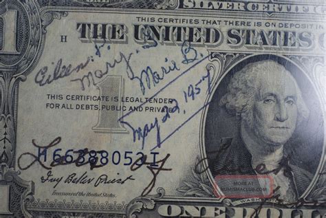 Series E Silver Dollar Certificate Signed By Several Women