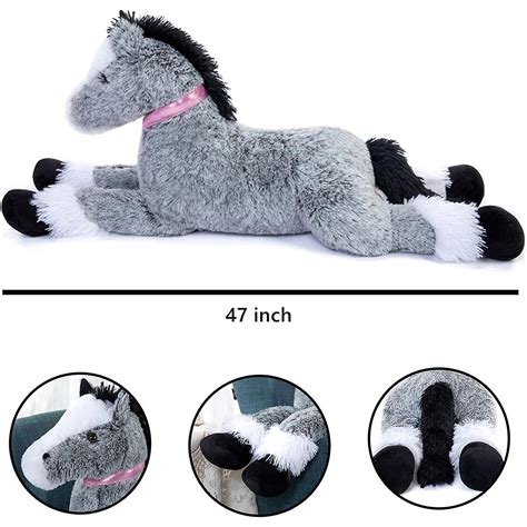 Giant Horse Stuffed Plush Toys, Realistic Stuffed Pony Toy For Kids ...