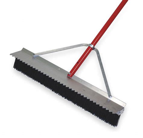 Tough Guy Push Broom Metal 28 In Sweep Face 66 In Broom Handle Lg Braced 3 In Trim Lg