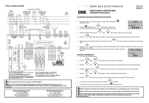 Deep Sea Electronics Plc Dse7310 Mkii Installation Instructions And