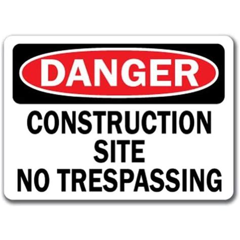 Signmission Ds No Trespassing 10 X 14 In Danger No Trespassing Osha