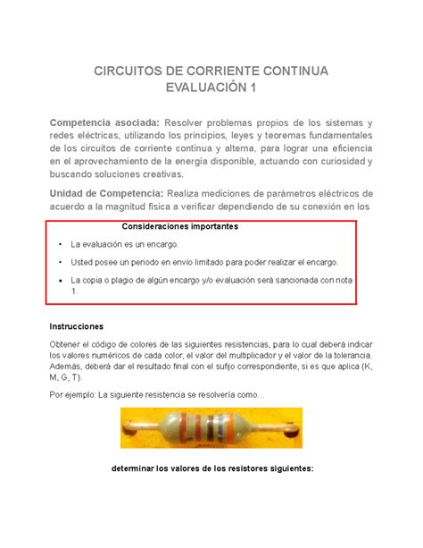 Evaluaci N Corriente Continua Reducci N De Circuito Circuitos De