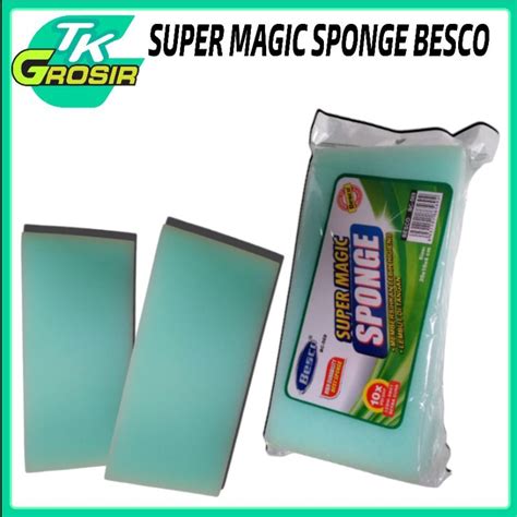 Jual Super Magic Sponge Besco Spon Busa Cuci Piring Jumbo Isi Pcs