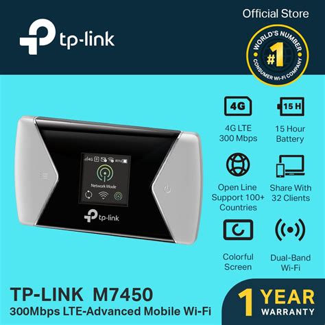 TP Link M7450 300Mbps LTE Advanced Open Line Mobile Pocket Wi Fi