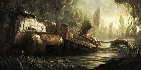 Abandoned Republic Consular Class Cruiser In The Jungles Of Dxun Artwork By Rado Javor R