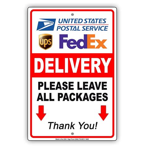 Delivery Please Leave All Packages Here Thank You Ups FedEx Notice