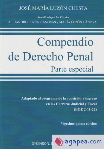 Compendio De Derecho Penal Parte Especial Jose Maria Luzon Cuesta