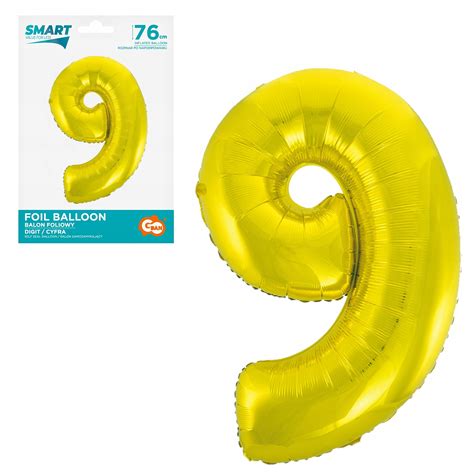 BALON FOLIOWY SMART CYFRA 9 ZŁOTY 76cm GODAN 12484066023 Allegro pl