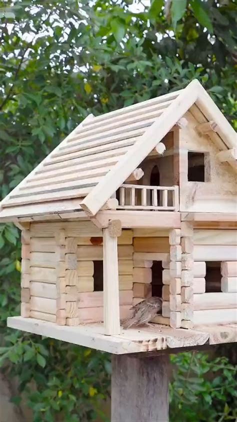 🔨 Woodworking DIY Bird House Log Cabin | DIY Project Idea | Bird houses ideas diy, Bird houses ...