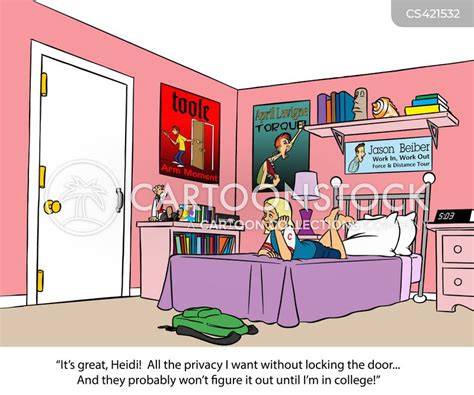 Cartoon Teenage Girl Bedroom