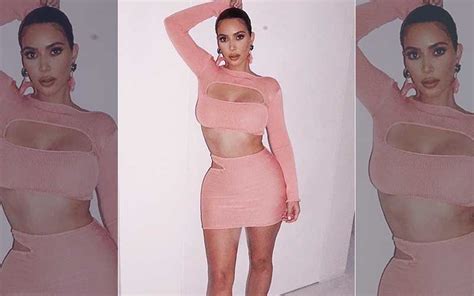 Kim Kardashian Flaunts Her Curvy Figure In A Midriff Revealing Dress Fans Ask What Is She All