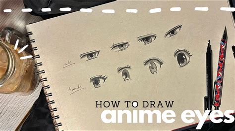 draw anime eyes malefamale step  step  beginners youtube