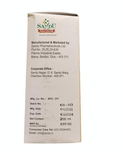 200ml Sandu Whoopin Cough Syrup At Rs 185box In New Delhi Id