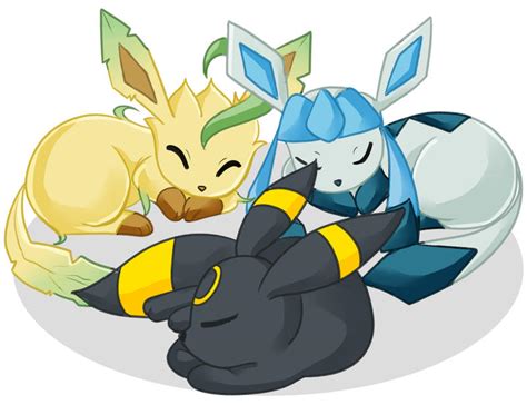 Commission Leafeon Glaceon And Umbreon By Melodii Comms On Deviantart