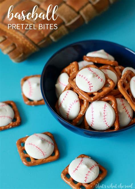 Baseball Pretzel Bites Baseball Themed Snack Idea Recipe Sports