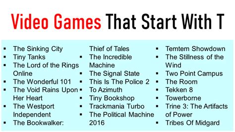 Video Games That Start With T Mobile And Pc Games Engdic