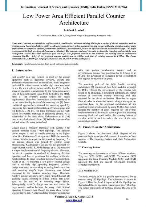 Low Power Area Efficient Parallel Counter Architecture Pdf