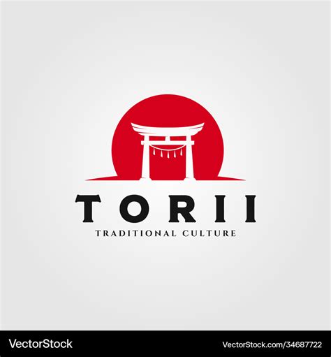 Torii gate logo design japanese religion symbol Vector Image