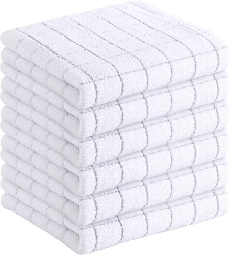 Amazon Homaxy Cotton Terry Kitchen Towels White X