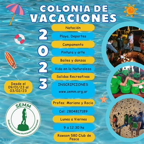 Inscripciones Abiertas Colonia De Vacaciones 2023 Semm Org Ar