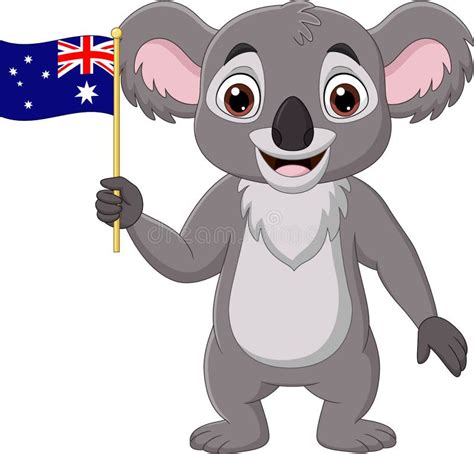 Koala Holding Australian Flag Stock Illustrations 51 Koala Holding