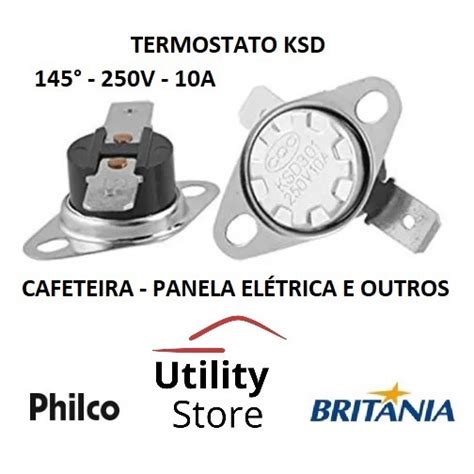 Termostato De Cafeteira E Panela Elétrica Universal 145 Graus 10a 250v