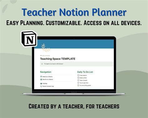 Minimalist Teacher Planner Notion / Notion Template / Teaching - Etsy