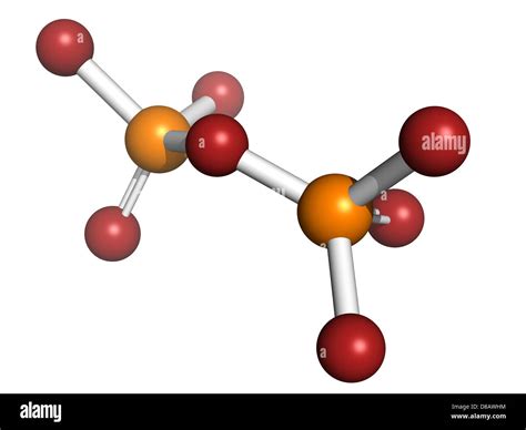 Pyrophosphate molecule, chemical structure. Atoms are represented as ...