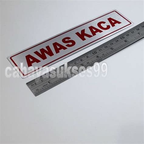 Jual Sticker Plat Anodizing Aluminium Printing Sign Tanda Awas Kaca